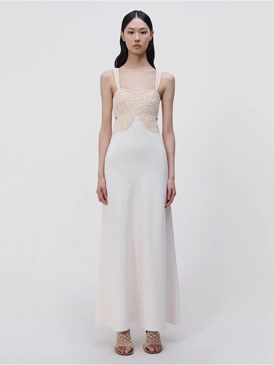 Jonathan Simkhai Ivory Crochet Bodice Slip - Picture 4 of 13